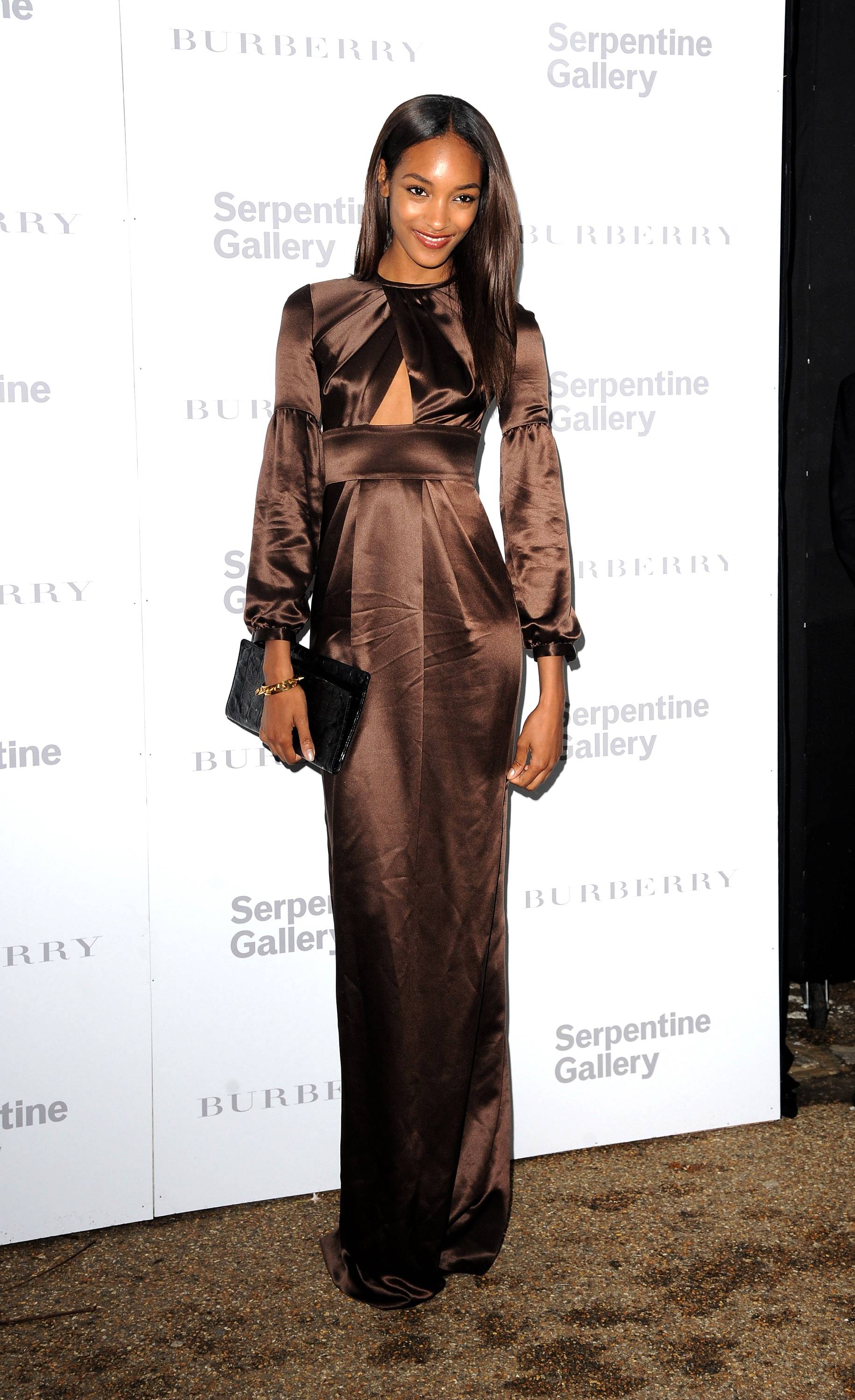 Jourdan Dunn - The hot model complimented her glowing skin in this mocha Burberry dress from the Pre-Fall 2011 collection.(Photo: Eamonn McCormack/Getty Images for Burberry)