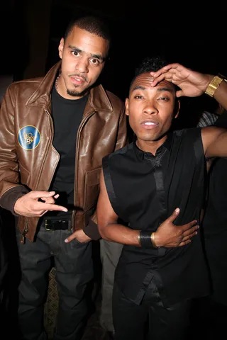 J. Cole and Miguel - J.Cole politics with Miguel at the BET Awards after party.(Photo by Johnny Nunez/WireImage)