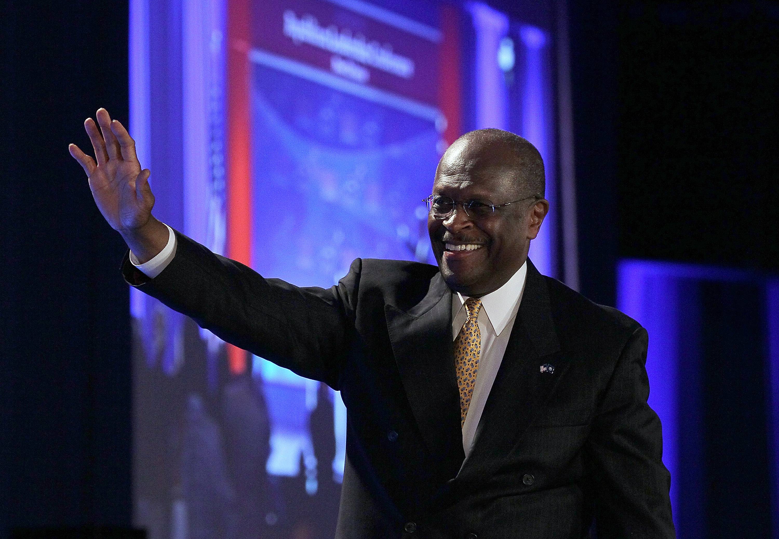 Black GOP Candidate Still Thinks He Can Win - Despite his fifth-place showing in last weekend's Ames straw poll, Herman Cain remains optimistic about his chances to win the Republican presidential nomination. The former Godfather's Pizza chief executive received just nine percent of the votes. First-place winner Rep. Michele Bachmann won the poll with 29 percent.(Photo: Justin Sullivan/Getty Images)
