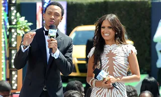 BET Awards Vets - Terrence and Rocsi are veterans of the BET Awards. The 106 &amp; Park duo hosted their fifth pre-show together Sunday prior to the hottest award show of the year.&nbsp;(Photo by Earl Gibson/PictureGroup)