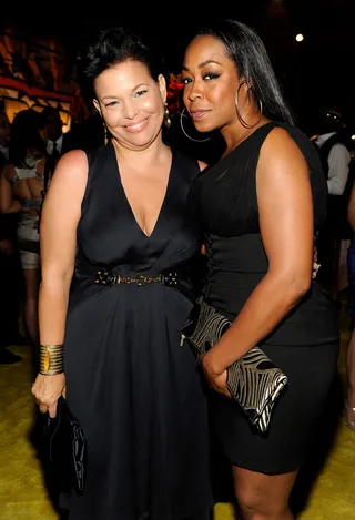 Debra Lee and Tichina Arnold\r - The star of the party, BET Networks Chairman and CEO Debra Lee (left)&nbsp;poses with actress Tichina Arnold.\r&nbsp;\r(Photo by Frank Micelotta/PictureGroup)