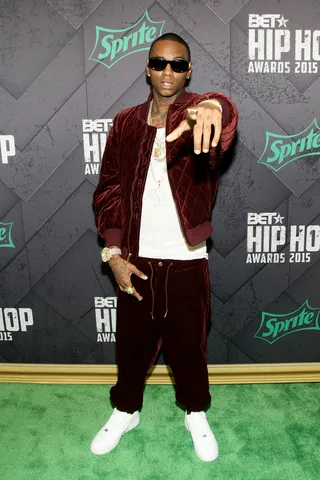 Superman Stunner - Rapper Soulja Boy takes us back in time to when velour was hot and we don't mean temperature wise. (Photo: Bennett Raglin/BET/Getty Images for BET Networks)