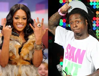Trina/Lil Wayne - Lil Wayne and Trina hinted at their on-the-low love on 2005's &quot;Don't Trip.&quot;(Photos from left to right: John Ricard / BET, Gary Miller/FilmMagic)
