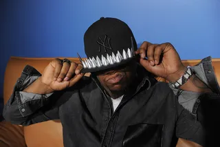 Hat Down Low - Mook in the green room at 106 &amp; Park, January 06, 2012.(Photo: John Ricard/BET)