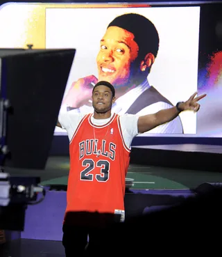 Hey Yall - Pooch Hall of The Game enters the set at 106 &amp; Park, January 09, 2012. (Photo: John Ricard / BET)