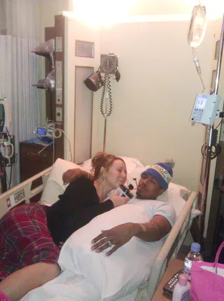 Mariah Carey (@MariahCarey) - TWEET: &quot;Please pray for Nick as he's fighting to recover from a mild kidney failure. #mybraveman.&quot;  Mariah Carey tweets a photo of herself and husband Nick Cannon from his hospital bed after he was rushed to the ER due to mild kidney failure during their family vacation in Colorado.(Photo: Mariah Carey Twitter)
