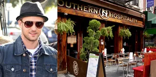 Justin Timberlake — Southern Hospitality  - Memphis native Justin Timberlake's Southern Hospitality restaurant began serving down-home cooking to New Yorkers back in 2007.(Photos from left: Gregg DeGuire/PictureGroup, Courtesy southerhospitalitybbq.com)