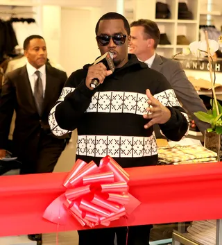 Great Day for Diddy - Sean Combs aka Diddy attends a ribbon cutting to celebrate the opening of the new Sean John concept store inside Macy's Herald Square in New York City. (Photo: PNP/WENN.com)