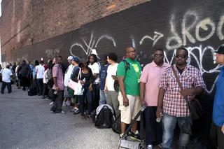 Off to Detroit - DJs were wrapped around the building in hopes of being the next Master of the Mix. (Photo: Moses Mitchell/BET)