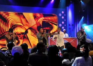 A-Town's Finest at Work - Hamilton Park performing live on BET's&nbsp;106 &amp; Park.(Photo: Fernando Leon / BET/ PictureGroup)