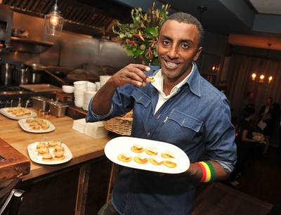 Marcus Samuelsson - The star of 2010’s Top Chef Masters competition on Bravo, the Ethiopian-born Swedish celebrity chef has garnered attention because of his young age and impressive position at the renown fine dining restaurant Aquavit in New York City. Since winning the cooking competition, Samuelsson has gone on to open Red Rooster in Harlem, New York. In March, the restaurant hosted a fundraising dinner for the Democratic National Committee and served President Barack Obama.(Photo: Stephen Lovekin/Getty Images for Planters Peanut Butter)
