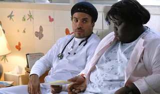 Gabby and Lenny - Gabourey Sidibe and Lenny Kravitz share a hospital scene in Precious. Gabourey was nominated for an Academy Award for Best Actress. (Photo: YTTS LLC)