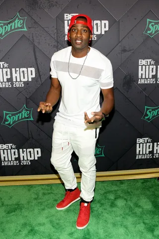 So Fresh &amp; So Clean - DeStorm Power makes his way on the carpet, dressed in all white - feeling godly! (Photo: Bennett Raglin/BET/Getty Images for BET Networks)