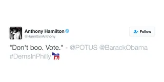 Anthony Hamilton - Best quote of the night?(Photo: Anthony Hamilton via Twitter)&nbsp;