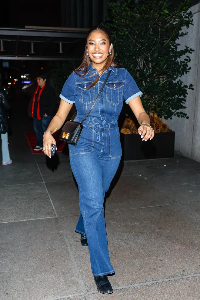 Wendy williams cheap denim jumpsuit