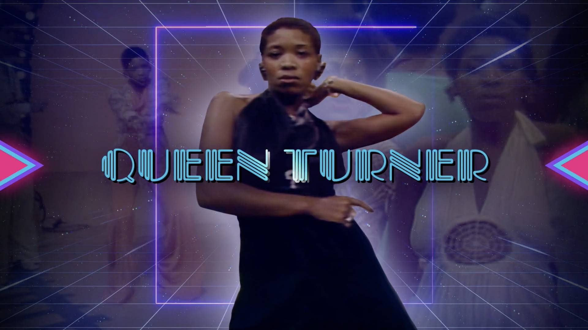 Soul Train dancer Queen turner, pictured in a black dress.
