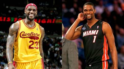 Chris Bosh Has No Hard Feelings Toward LeBron James - After teaming with LeBron James to go to four straight NBA Finals and win two straight league titles, Chris Bosh doesn't harbor any ill will toward King James. The Miami Heat power forward just wants to move on with who the Heat do have.&nbsp;&quot;There's no hard feelings or anything,&quot; Bosh told ESPN on Thursday, as his Heat prepare for their pre-season game against James's Cleveland Cavaliers in Brazil on Saturday.&nbsp;&quot;If we're both trying to win, he's against us, and that's a matter of fact.&quot;(Photos from Left: Doug Pensinger/Getty Images, Ronald Martinez/Getty Images)