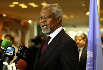 Annan Calls Houla Attacks “Tipping Point of Crisis” - United Nations special envoy Kofi Annan met with Syrian President Bashar al-Assad Tuesday on the heels of the Houla backlash and warned that the situation has now reached a “tipping point” given that the U.N.-brokered peace deal has failed.Also Tuesday, French President Francois Hollande said that French participation in a multi-lateral military intervention in Syria would not be ruled out if the U.N. approved such a measure.(Photo:&nbsp; LOUAI BESHARA/AFP/GettyImages)