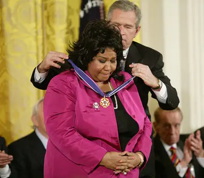 Aretha Franklin - The Queen of Soul was awarded the fitting presidential honor by President George W. Bush in 2005.(Photo: Douglas A. Sonders/Getty Images)