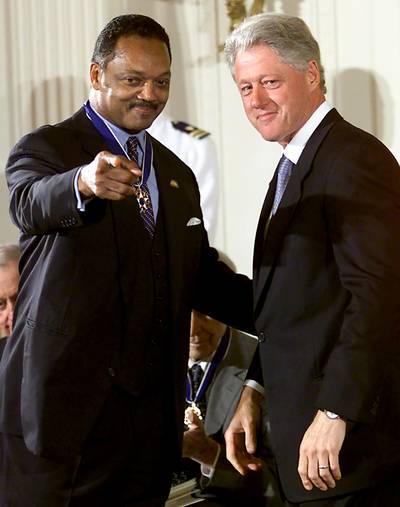 Rev. Jesse Jackson - Jackson, a champion for civil rights and former presidential candidate, was presented the award by President Bill Clinton in 2000.  (Photo: Reuters)