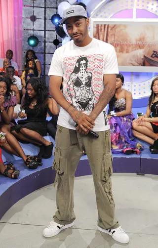 The Bones' Pose - Bones Brigante at 106 &amp; Park, May 25, 2012. (Photo: John Ricard / BET)