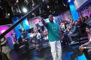 It's a Celebration! - David Banner celebrates the release of his latest video featuring Chris Brown at 106 &amp; Park, May 23, 2012. (Photo: John Ricard / BET).