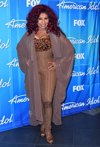 Hey, Hot Stuff! - Singer Chaka Khan shows off her sexy new figure in the press room during Fox's American Idol 2012 Finale Results Show at Nokia Theatre L.A. Live&nbsp; in Los Angeles.&nbsp;(Photo: Alberto E. Rodriguez/Getty Images)