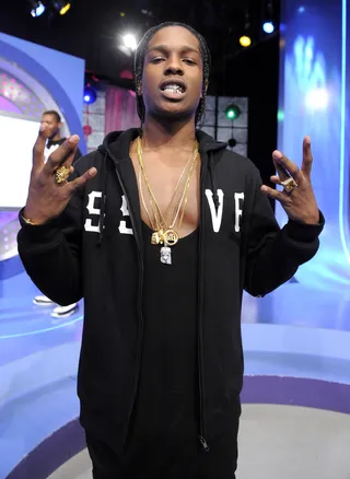 Dueces - A$AP Rocky at 106 &amp; Park, May 24, 2012. (Photo: John Ricard / BET)