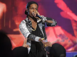 Harlems Finest - A$AP Rocky performs "Peso" at 106 &amp; Park, May 22, 2012.  (Photo: John Ricard / BET)