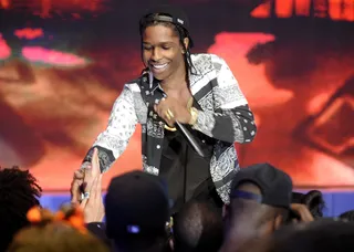 Reaching the Fans - A$AP Rocky performs "Peso" at 106 &amp; Park, May 22, 2012. (Photo: John Ricard / BET)