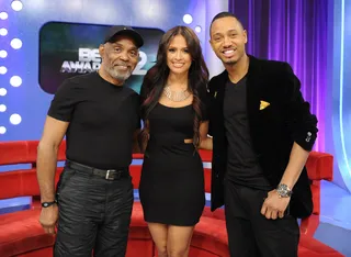 Classic - Frankie Beverly with Rocsi Diaz and Terrence J at 106 &amp; Park, May 22, 2012. (Photo: John Ricard / BET)