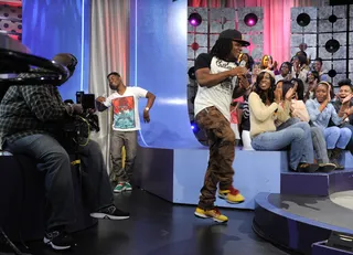 Right Here - Emmanuel and Phillip Hudson take the stage at 106 &amp; Park, May 18, 2012. (photo: John Ricard / BET)