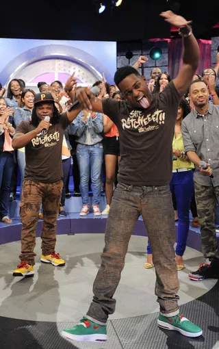 Get Rachet - Emmanuel and Phillip Hudson perform "She Ratchet" at 106 &amp; Park, May 18, 2012. (photo: John Ricard / BET)
