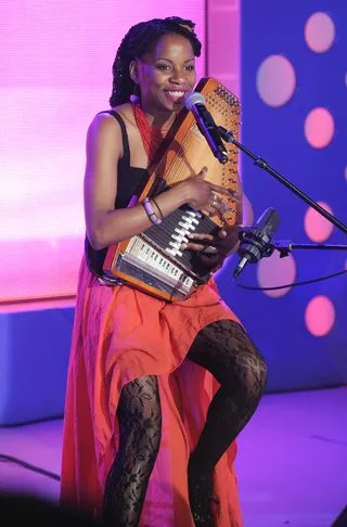 Sing for me - Lady Moon performs "The Secret" at 106 &amp; Park, May 16, 2012. (Photo: John Ricard / BET)