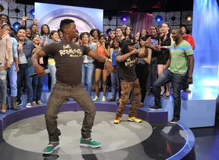Get Down - Emmanuel and Phillip Hudson perform "She Ratchet" at 106 &amp; Park, May 18, 2012. (photo: John Ricard / BET)