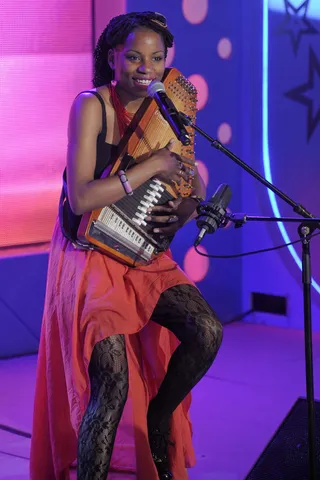 She performs well - Lady Moon performs "The Secret" at 106 &amp; Park, May 16, 2012. (Photo: John Ricard / BET)