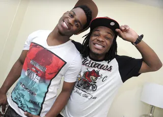 Salute - Phillip and Emmanuel Hudson in the green room at 106 &amp; Park, May 18, 2012. (photo: John Ricard / BET)