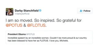 Darby Stanchfield - The power of the FLOTUS.(Photo: Darby Stanchfield via Twitter)&nbsp;
