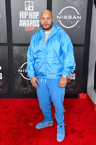 Fat Joe looked suave in his matching baby blue tracksuit. - (Photo by Paras Griffin/Getty Images for BET)