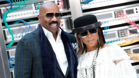 Steve Harvey and Marjorie attend the Chanel show as part of the Paris Fashion Week Womenswear Spring/Summer 2017 on October 4, 2016 in Paris, France. 