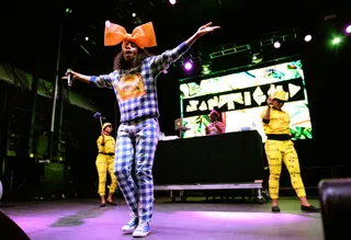 Santigold - Santigold had the crowd tuned in as she performed her new hit &quot;Radio&quot; and other smashes including &quot;Big Mouth.&quot;(Photo: Matthew Eisman/Getty Images)