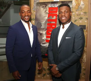 John Boyega and Anthony Mackie - John Boyega and Anthony Mackie&nbsp;pose for a picture at the special screening of&nbsp;Detroit&nbsp;in New York.&nbsp;(Photo: Kristina Bumphrey/StarPix/REX/Shutterstock)