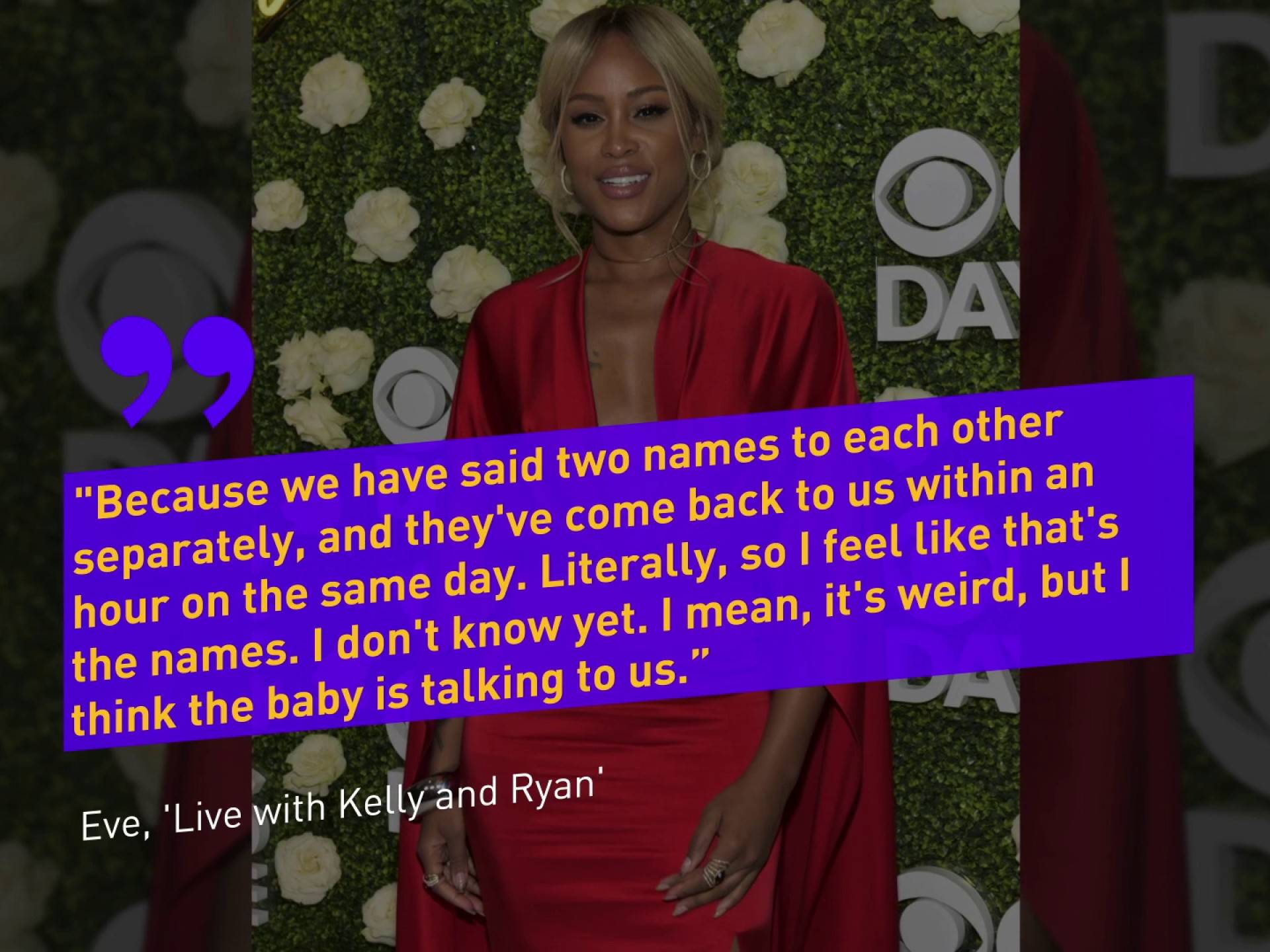 Pregnant Eve Says She Already Has Two Baby Names Picked Out (Video Clip) BET Stellar Awards 2021