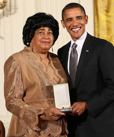 Daisy M. Brooks - Daisy M. Brooks, of Chicago, Illinois, started Daisy's Resource and Developmental Center for young mothers and their infants in North Chicago. She received the medal in 2010.&nbsp;&nbsp;(Photo: Win McNamee/Getty Images)