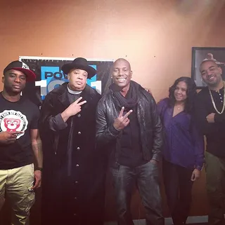 Charlamagne Tha God @Cthagod - Hip hop's favorite Rev. Run and R&amp;B crooner Tyrese stopped by Power 105.1 FM's Breakfast Club morning show to talk about their new book&nbsp;Manology: Secrets of Your Man's Mind Revealed.&nbsp; (Photo: Rev. Run/Instagram)