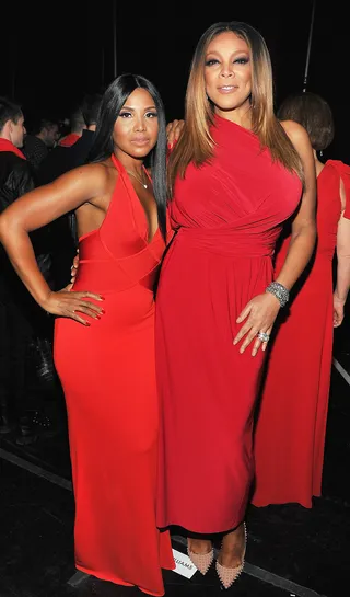 Women in Red - Toni Braxton and Wendy Williams pose backstage at the Heart Truth 2013 Fashion Show at Hammerstein Ballroom in New York City. (Photo: Theo Wargo/Getty Images for Heart Truth)