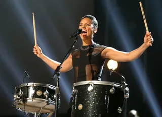 &quot;Girl on Fire,&quot; Alicia Keys&nbsp; - Inspired by Alicia Keys's son, Egypt, and her husband, Swizz Beatz, the single “Girl on Fire” lit up the airwaves as soon as it got released. The song is a triple threat for having not one, not two, but three versions: the original; &quot;Inferno&quot; featuring&nbsp;Nicki Minaj;&nbsp;and &quot;Blue Light,&quot; a more sensual flip. The single was Keys's first release under RCA Records.&nbsp;(Photo: Christopher Polk/Getty Images for NARAS)