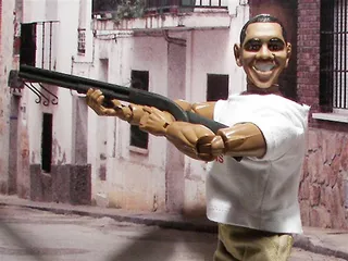 Action Figure - The action-figure company Herobuilders has created a skeet-shooting Obama doll. The Obama Skeet Shooting President Action Figure sells for $19.50.  (Photo: Herobuilders)