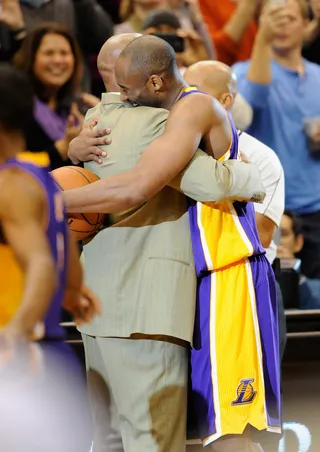 Hugging It Out - Byron Scott sure looked like one of Kobe's great friends during this hug after the Black Mamba passed Michael Jordan on the NBA's all-time scoring list this past December. Byron Scott —&nbsp;Los Angeles Lakers'&nbsp;head coach and true friend to&nbsp;Kobe Bryant since 1996.(Photo: Hannah Foslien/Getty Images)