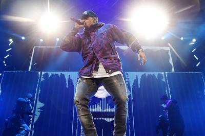 Body Rockin' - Chris Brown&nbsp;puts on a show while performing for a massive crowd during his headlining tour with Trey Songz at Barclays Center in Brooklyn.(Photo: Theo Wargo/Getty Images for Live Nation)